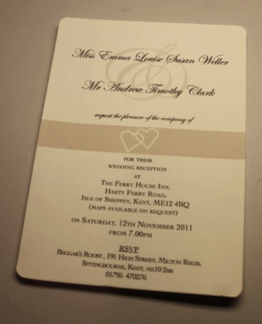 Wedding invitation interior